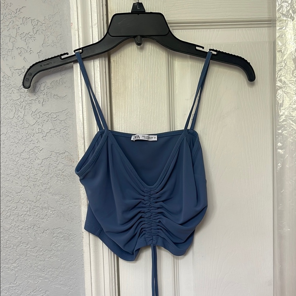 Zara Blue Ruched Women's Top